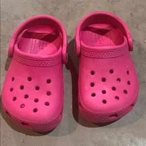 Toddler Size 4 Bright Pink Crocs - Worn Once